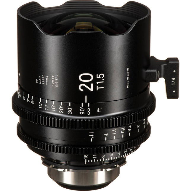 Sigma 20mm T1.5 FF Cine Prime PL Mount apertura T1.5 a T16 diámetro 95mm