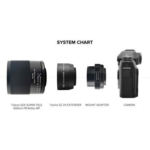 Tokina SZX 400mm f/8 Lente Reflex Teleobjetivo Manual con Extensor 2x para Nikon F