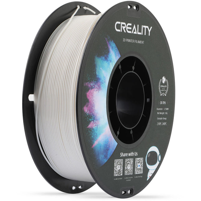 Filamento TPU Creality 1.75mm 2.2 lb Blanco Alta Resistencia Química