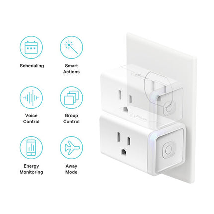 TP-Link EP25 Kasa Smart Enchufe Wi-Fi Inteligente Slim con Monitor 2.4 GHz 4 Unidades