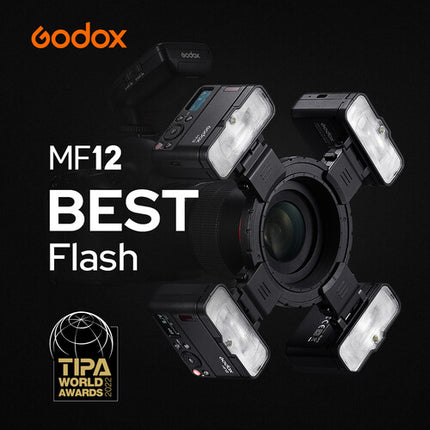 Godox MF12 Kit de Flash Macro 2 Luces Número Guía 16 Puerto USB Tipo-C