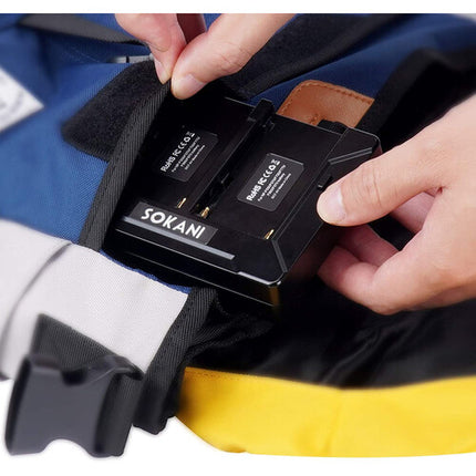Adaptador de Batería V-Mount Sokani para Luces X60 con Soporte Dual NP-F y Salidas D-Tap USB