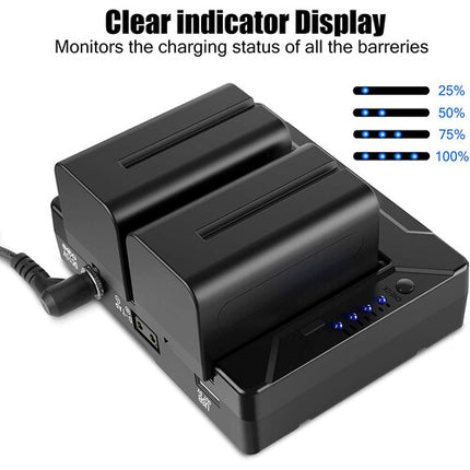 Adaptador de Batería V-Mount Sokani para Luces X60 con Soporte Dual NP-F y Salidas D-Tap USB