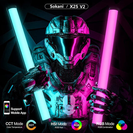 Sokani X25 Tubo LED RGB para Video 25 Pulgadas 2800-10000K con Batería Integrada
