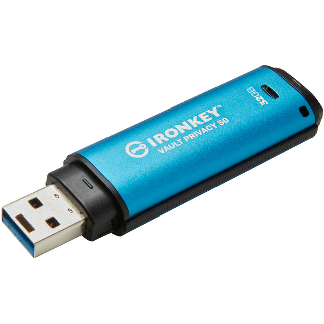 Kingston 32GB IronKey Vault Privacy 50 Series Unidad USB-A 3.2 Gen 1 Velocidad 250 MB/s Escritura 180 MB/s
