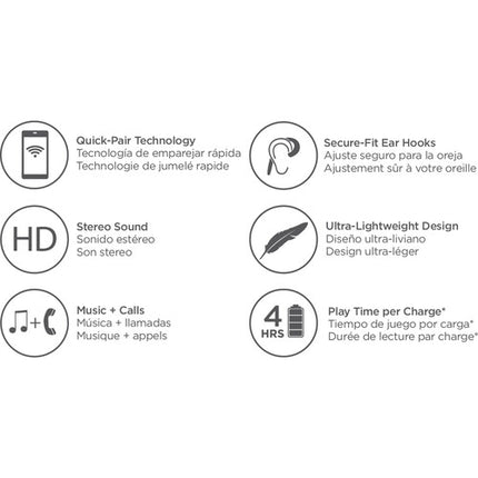 HyperGear Sport X2 Auriculares Deportivos Inalámbricos Bluetooth 5.0 4 Horas Reproducción