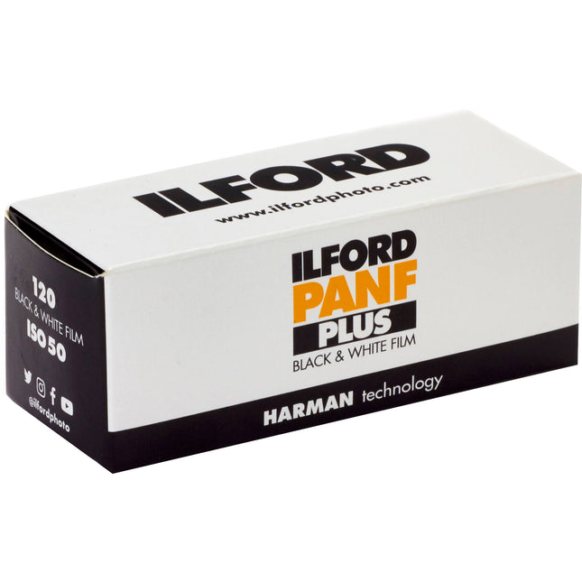 Ilford Pan F Plus Película Negativa Blanco y Negro 120 ISO 50 Grano Fino