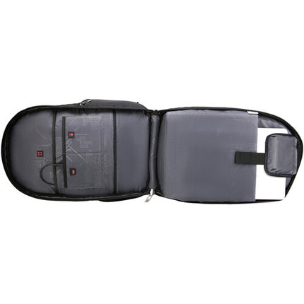 Swissdigital Pixel Business Mochila de Viaje Negra 40L 14 Bolsillos USB TSA