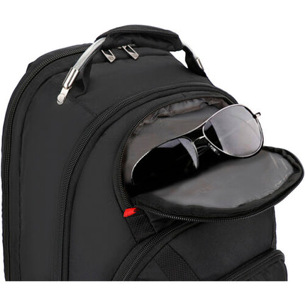 Swissdigital Pixel Business Mochila de Viaje Negra 40L 14 Bolsillos USB TSA