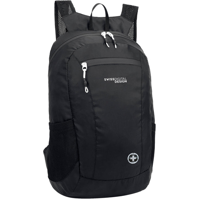Swissdigital Seagull Mochila Plegable Negra Resistente Al Agua Para 16" MacBook Pro
