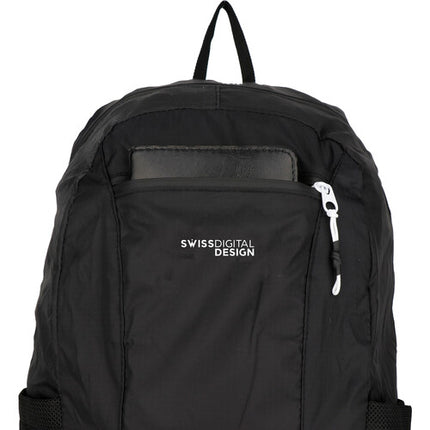 Swissdigital Seagull Mochila Plegable Negra Resistente Al Agua Para 16" MacBook Pro