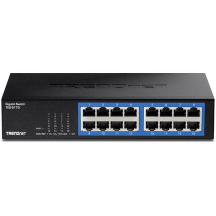 TRENDnet TEG-S17D Switch de Red no Gestionado 16 Puertos Gigabit 32 Gb/s Rackmount