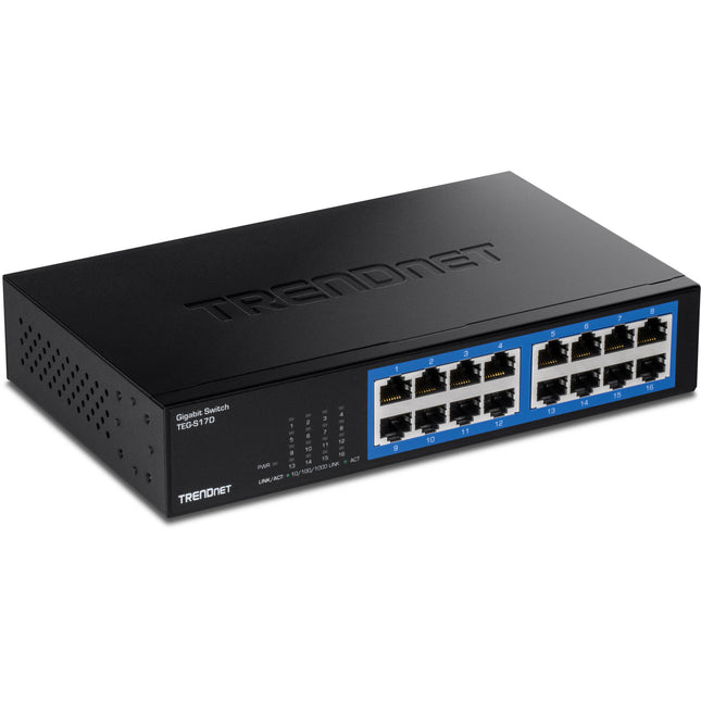 TRENDnet TEG-S17D Switch de Red no Gestionado 16 Puertos Gigabit 32 Gb/s Rackmount