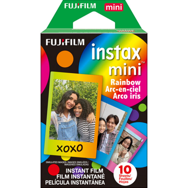 FUJIFILM instax mini película instantánea Rainbow 10 exposiciones ISO 800 brillo glossy