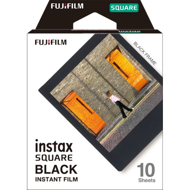 FUJIFILM instax SQUARE película instantánea negra 10 exposiciones 3.4 x 2.8 pulgadas