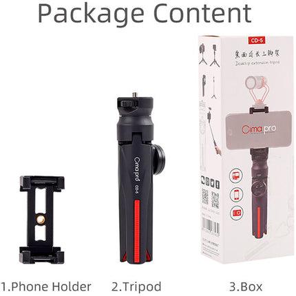 CimaPro CD-5 Tripode Mini Para Smartphone Con Mando Bluetooth 27 Cm 1.5 Kg