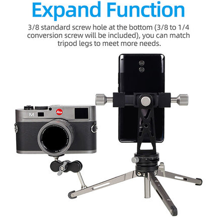 CimaPro CP-5 Tripode Metal Soporte para Móvil 360° Rotación 3/8"-1/4"