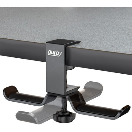 Auray COHH-2R Soporte Doble para Auriculares con Abrazadera 2 Pulgadas y Rotación 360°