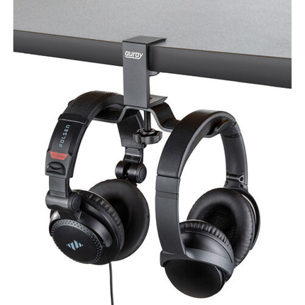 Auray COHH-2R Soporte Doble para Auriculares con Abrazadera 2 Pulgadas y Rotación 360°