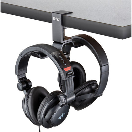 Auray COHH-2R Soporte Doble para Auriculares con Abrazadera 2 Pulgadas y Rotación 360°
