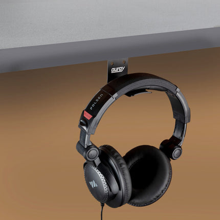 Auray HPH-P2 Soporte Para Auriculares Bajo Escritorio Aluminio Durable 3M VHB