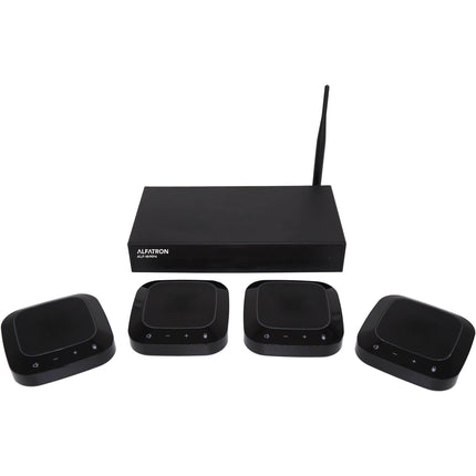 Alfatron WMP4 Sistema de Conferencias Inalámbrico con 4 Micrófonos Omnidireccionales 2 4 GHz