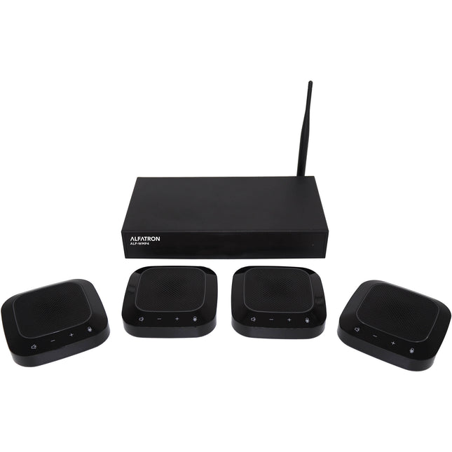 Alfatron WMP4 Sistema de Conferencias Inalámbrico con 4 Micrófonos Omnidireccionales 2 4 GHz