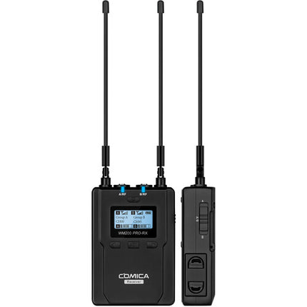 Comica Audio CVM-WM200A PRO Micrófono Lavalier Inalámbrico Doble Canal con Grabación de Respaldo y Alcance de 120 m