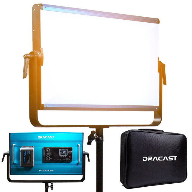 Dracast X Series LED2000 Panel LED Bicolor 3200-5600K 3101 Lux con Difusor y Estuche