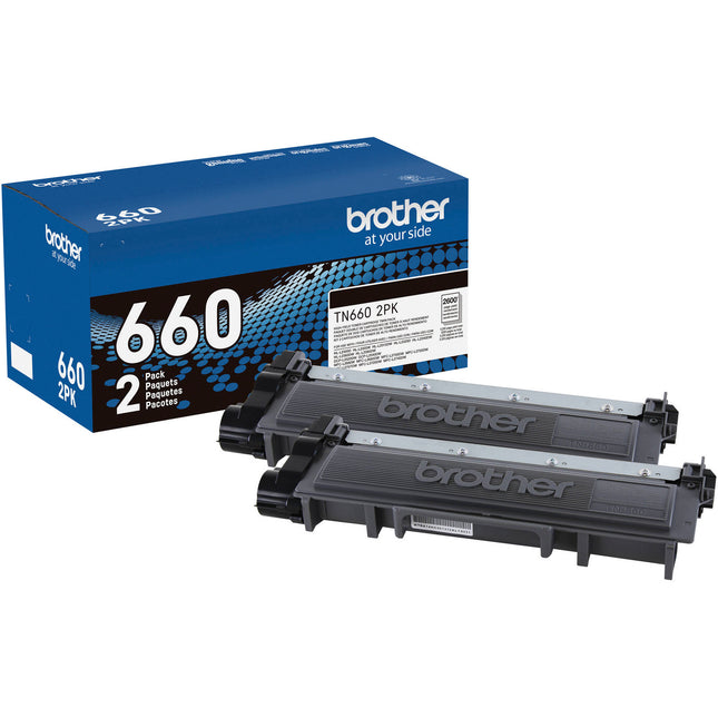 Cartucho de tóner negro Brother TN660 alto rendimiento 2 unidades compatible DCP HL MFC