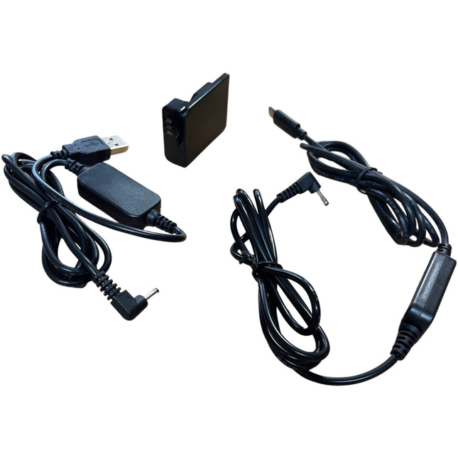Bescor LP-E10 Batería Dummy para cámaras Canon con conector USB Type-C y convertidor USB Type-A
