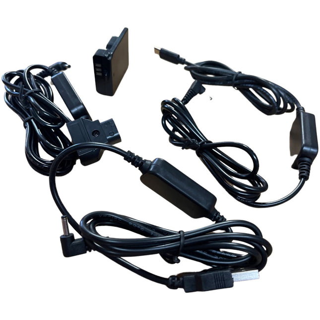 Bescor LP-E10 Batería Falsa con Conector USB Tipo C Adaptador D-Tap y USB Tipo A