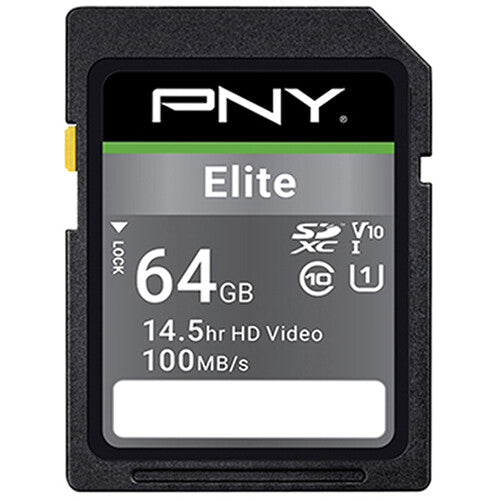 PNY 64GB Elite Tarjeta de Memoria SDXC UHS-I 100MBs Pack 3