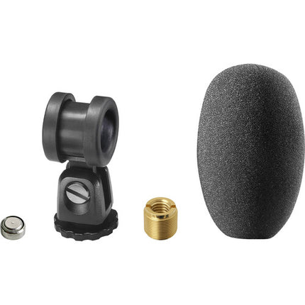 Audio-Technica Pro-24CM Micrófono Estéreo Para Cámaras Con Montura Batería Y Paraviento