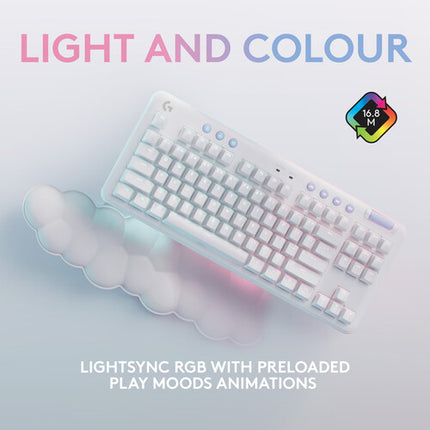 Logitech G G715 Teclado Mecánico Gaming Inalámbrico TKL GX Brown  Blanco