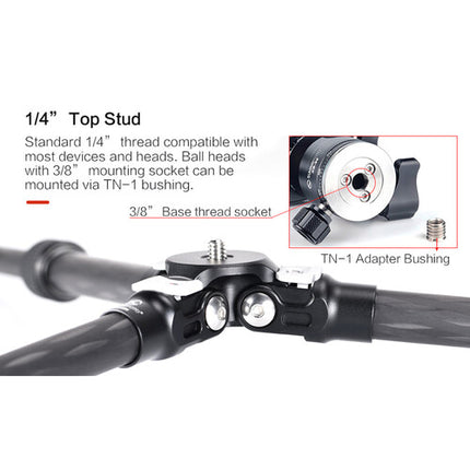 Sunwayfoto T16C20N II Patas Mini Trípode Fibra Carbono 10.8" 22 lb