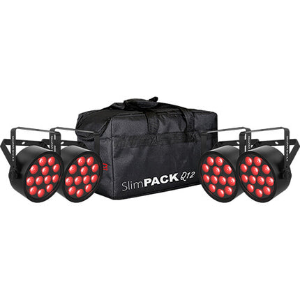 CHAUVET DJ SlimPACK Q12 ILS Pack 4 Luces LED Quad-Color con Cables DMX y Bolsa