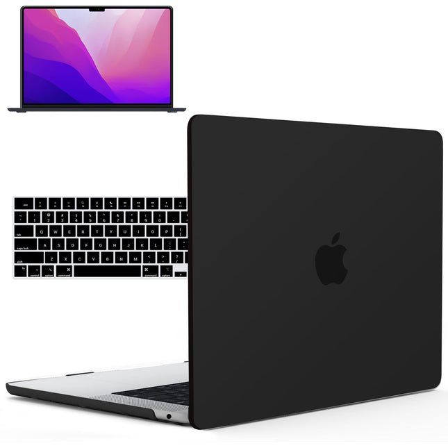 Funda iBenzer Neon Party para MacBook Air 13.6" M2 2022 Negro ligera doble pieza