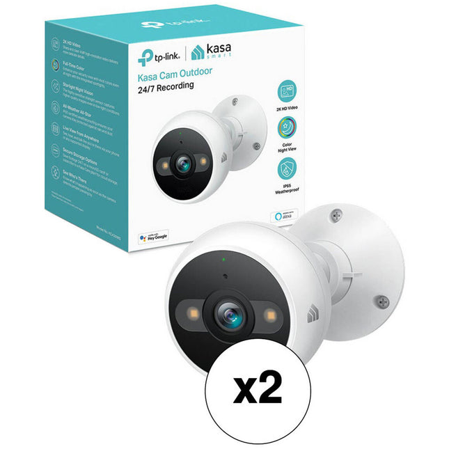 TP-Link KC420WS Kasa Cam Outdoor cámara de seguridad 4MP visión nocturna 110° 2-Pack