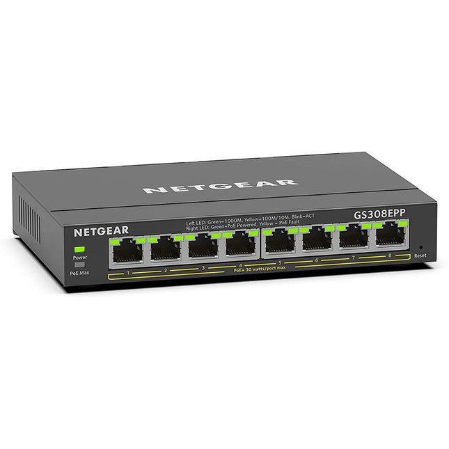 Netgear GS308EPP Switch Gestionado 8 Puertos PoE+ 123W Gigabit