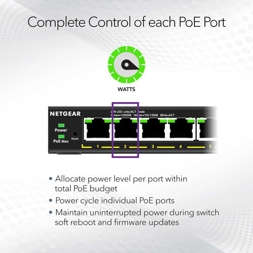 Netgear GS308EPP Switch Gestionado 8 Puertos PoE+ 123W Gigabit