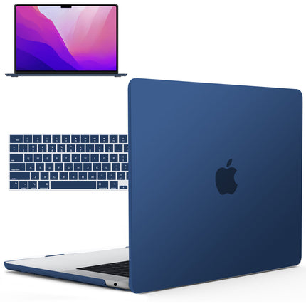 Funda iBenzer Neon Party para MacBook Air 13.6 M2 2022 Azul Marino ligera y antideslizante