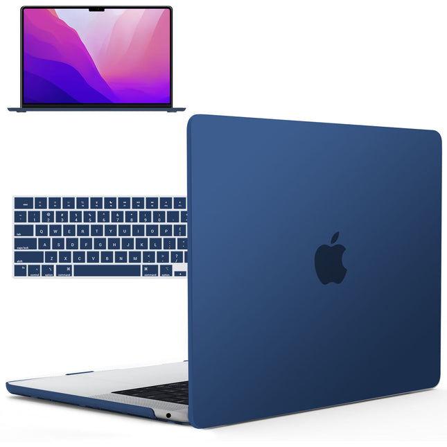 Funda iBenzer Neon Party para MacBook Air 13.6 M2 2022 Azul Marino ligera y antideslizante