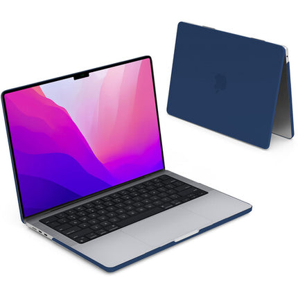 Funda iBenzer Neon Party para MacBook Air 13.6 M2 2022 Azul Marino ligera y antideslizante