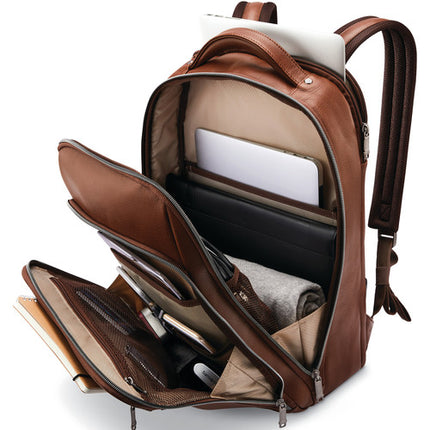 Samsonite Classic Leather Backpack Mochila para portátiles hasta 15.6 pulgadas con compartimentos organizadores y correas acolchadas