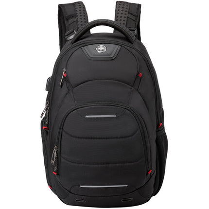 Swissdigital Neptune Mochila Masajeadora Negra con Puerto USB y Diseño TSA