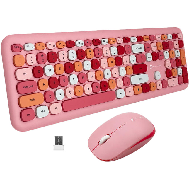 X9 Performance Teclado y Ratón Inalámbricos 2.4 GHz 1200 dpi Rosa