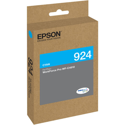 Cartucho de Tinta Cian Epson DURABrite Ultra T924 Capacidad Estándar para WorkForce Pro WF-C4810 Secado Rápido