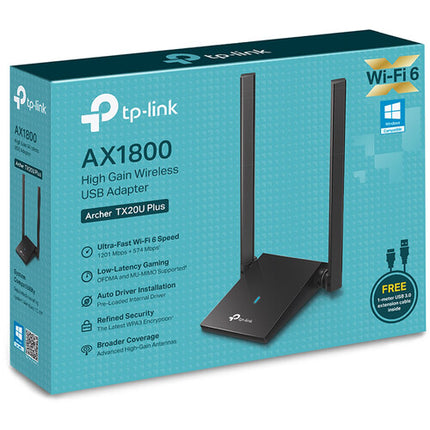 TP-Link Archer TX20U Plus AX1800 Adaptador Wi-Fi USB Dual Band 1775 Mb/s USB 3.0