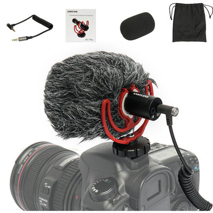 ANDYCINE M1 PRO Micrófono Shotgun Compacto para Cámara con Windshield y Cables 3.5mm